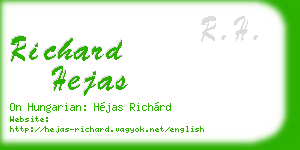 richard hejas business card