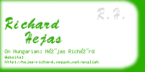 richard hejas business card